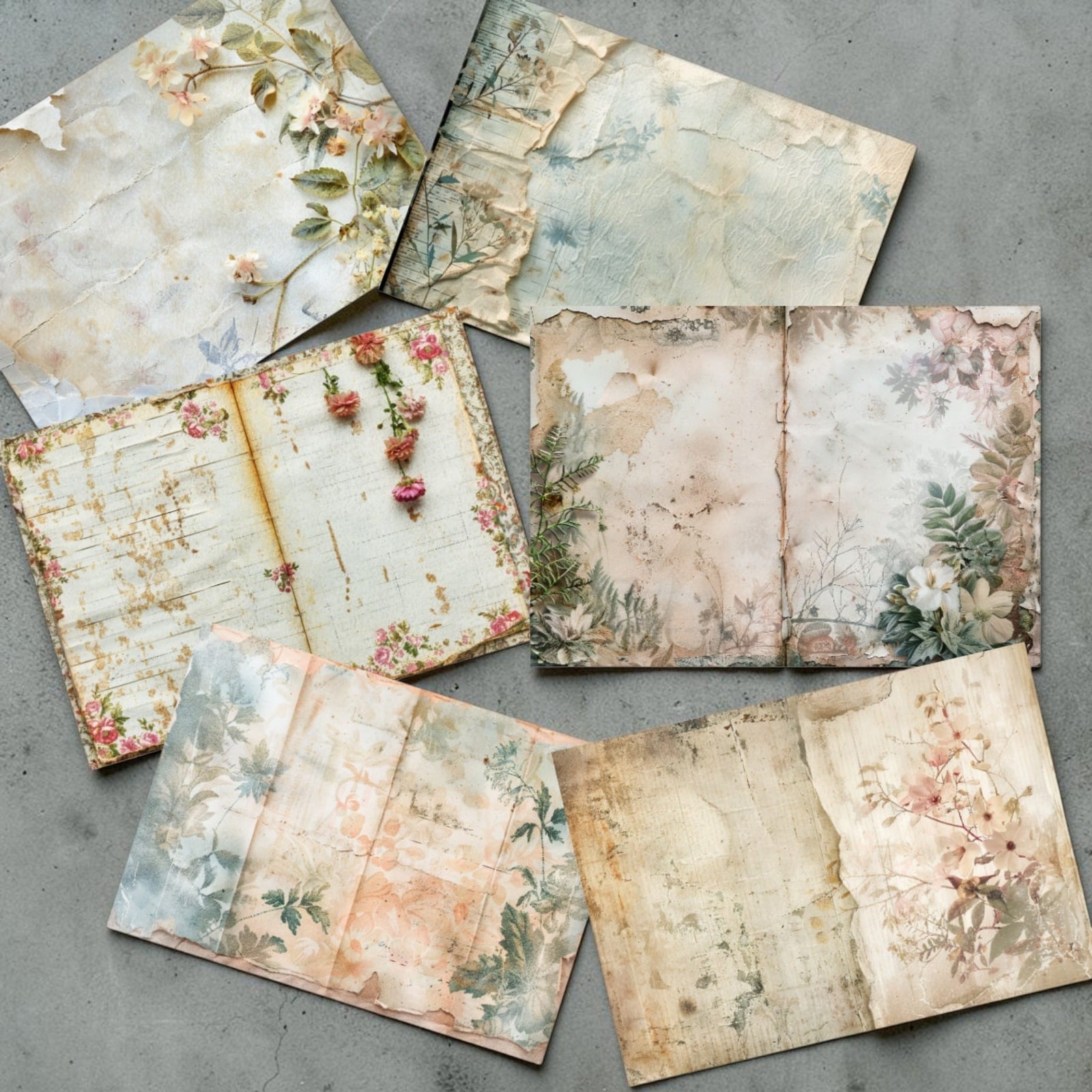 Printable Floral Journal Page Bundle – 60 Pages
