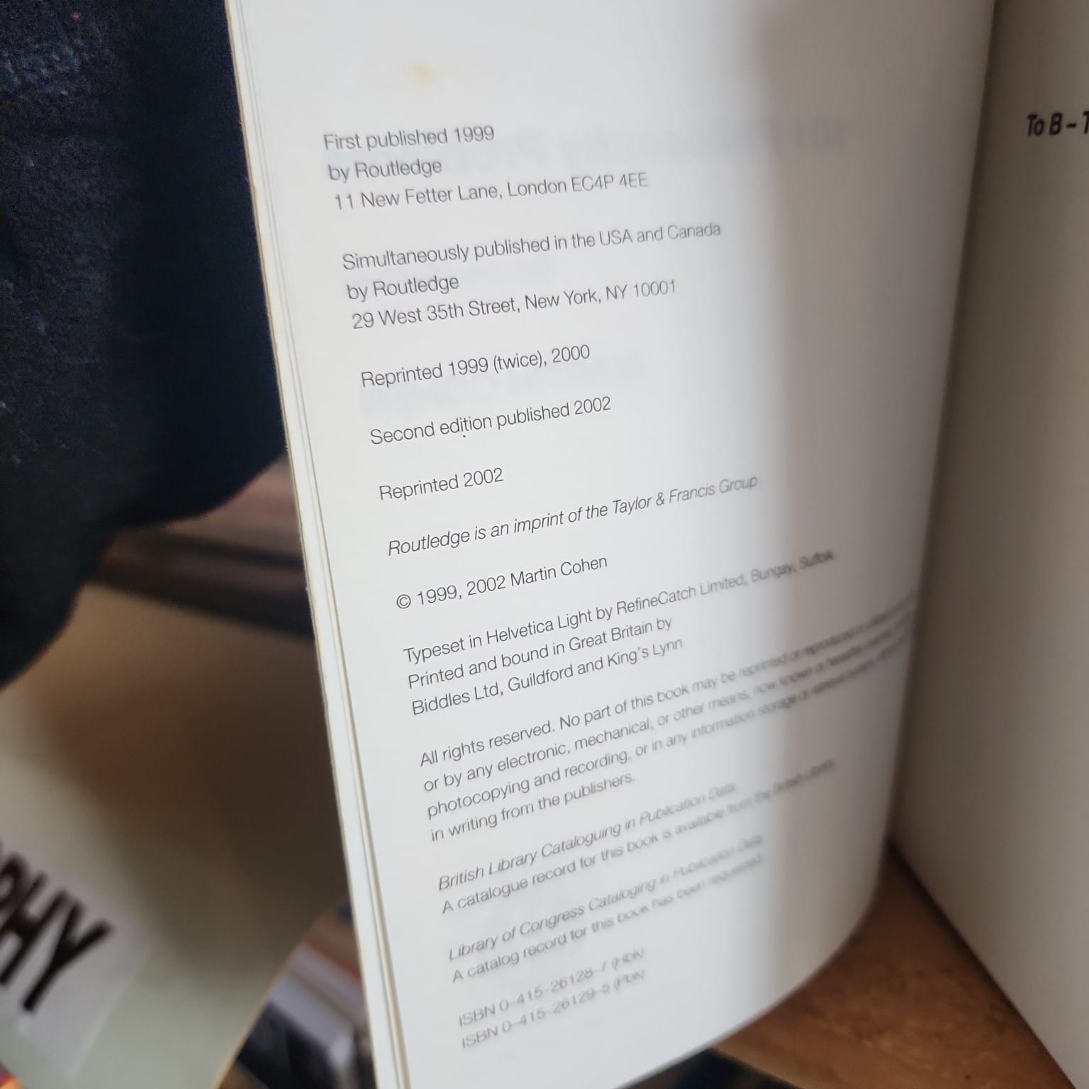 101 Philosophy Problems second edition by Martin Cohen – copyright and publication details