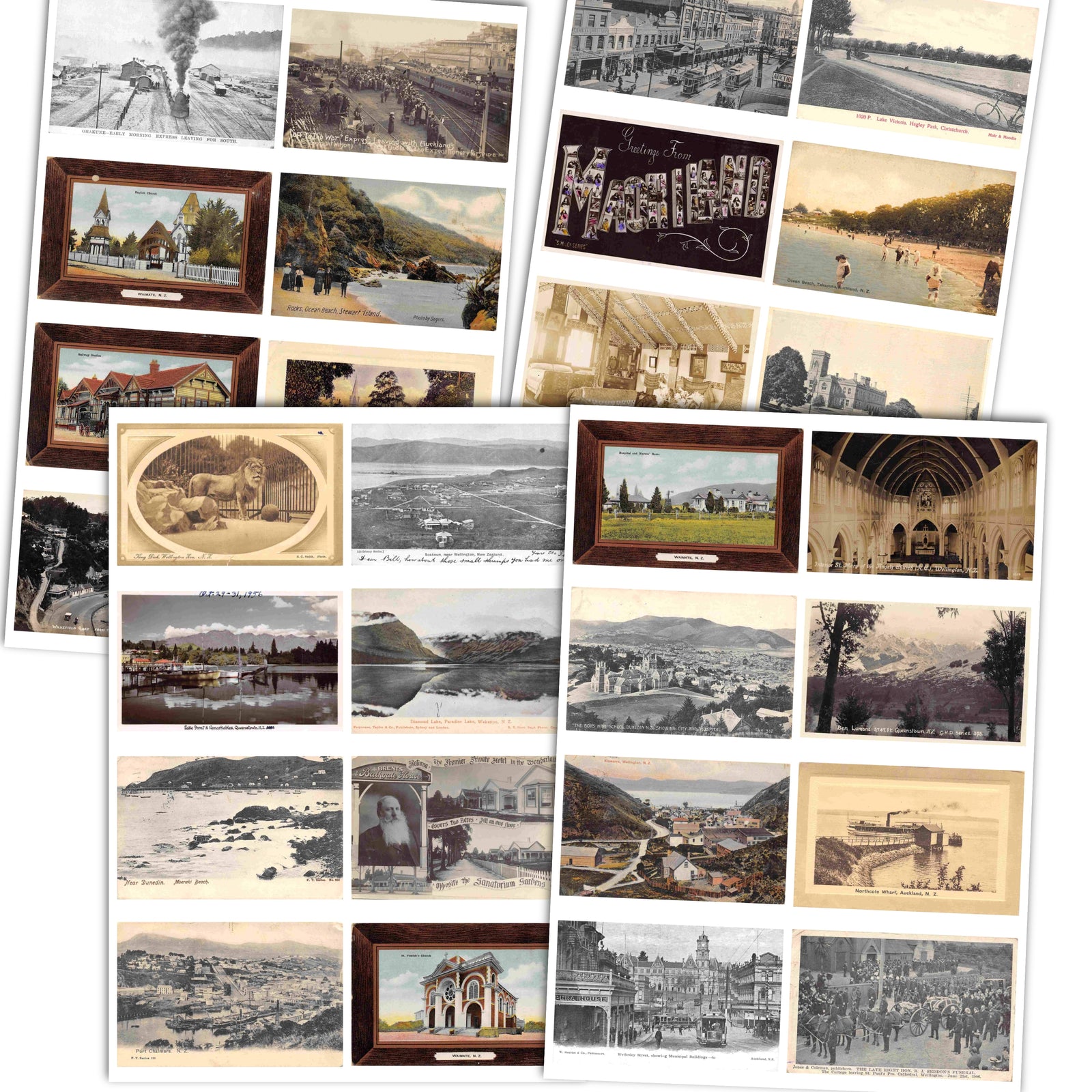 200 Vintage New Zealand Mini Postcards – Digital Download