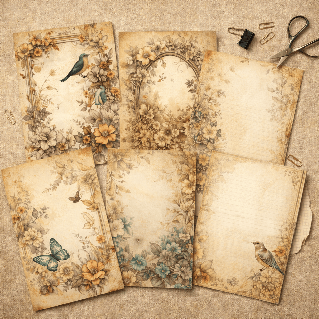 Sepia Dreams- 96 Page Printable Junk Journal Pages A4 Portrait