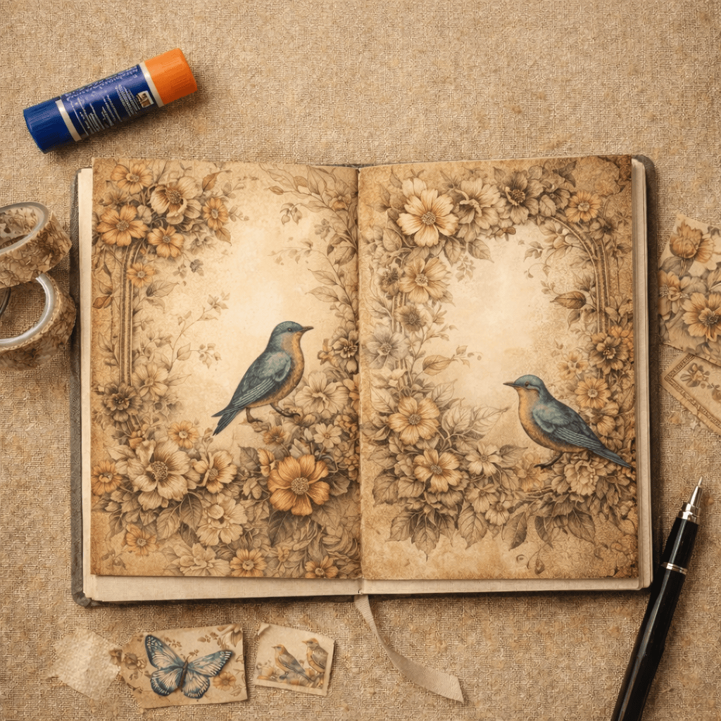 Sepia Dreams- 96 Page Printable Junk Journal Pages A4 Portrait