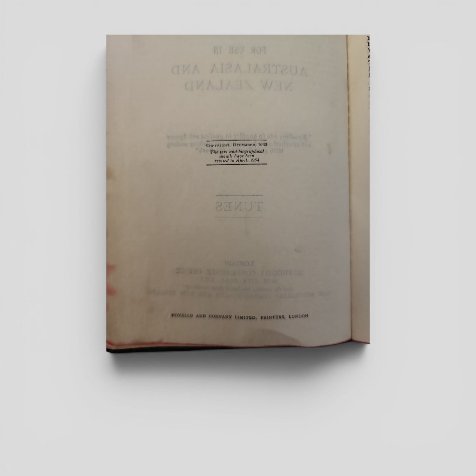 Methodist Leather Bound Vintage Hymn Book
