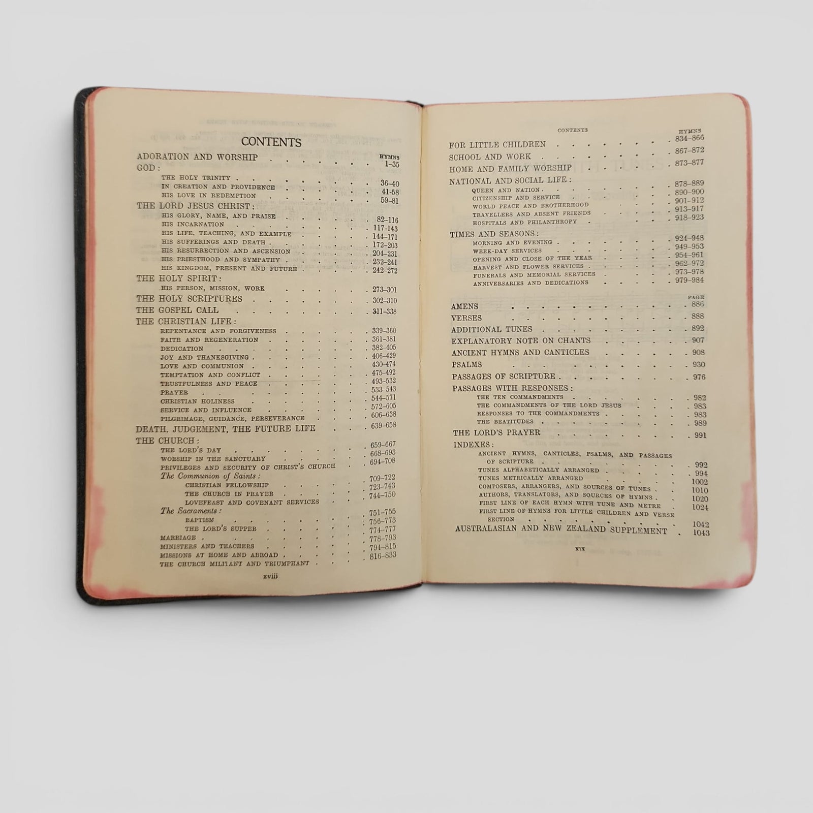 Methodist Leather Bound Vintage Hymn Book