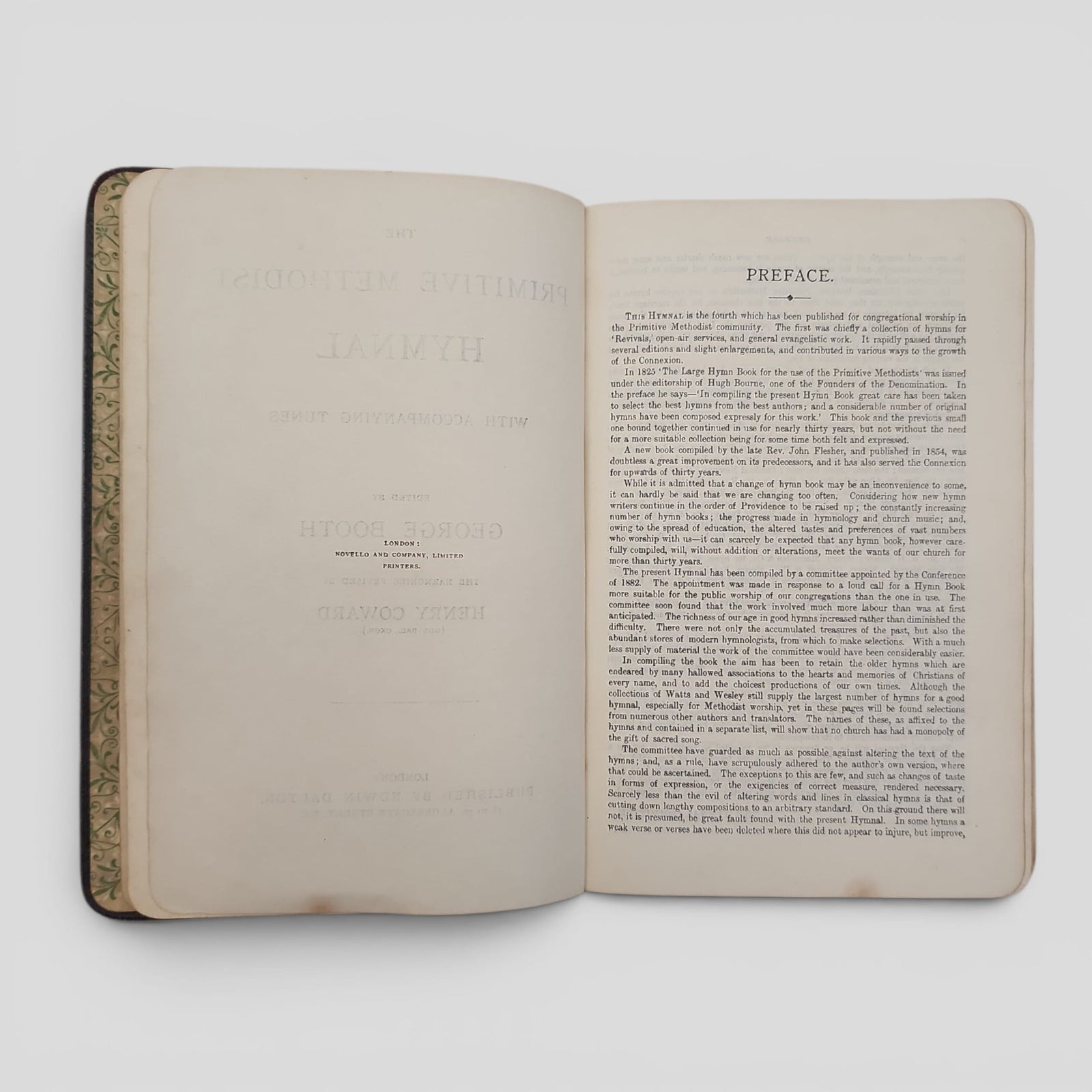 Vintage 1902 Leatherbound Primitive Methodist Hymnal with Accompanying Tunes