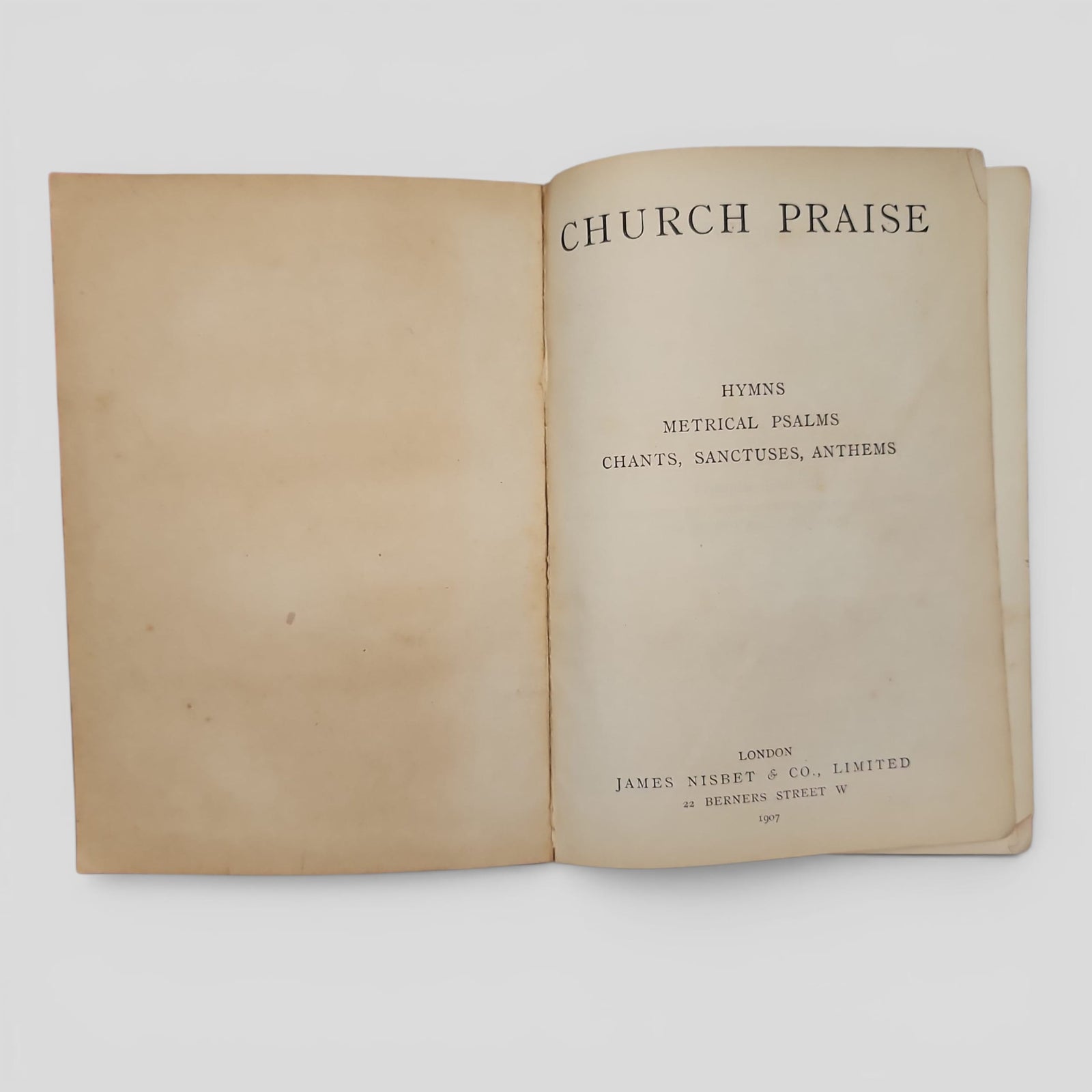 Church Praise Hymns Psalms Anthems 1907