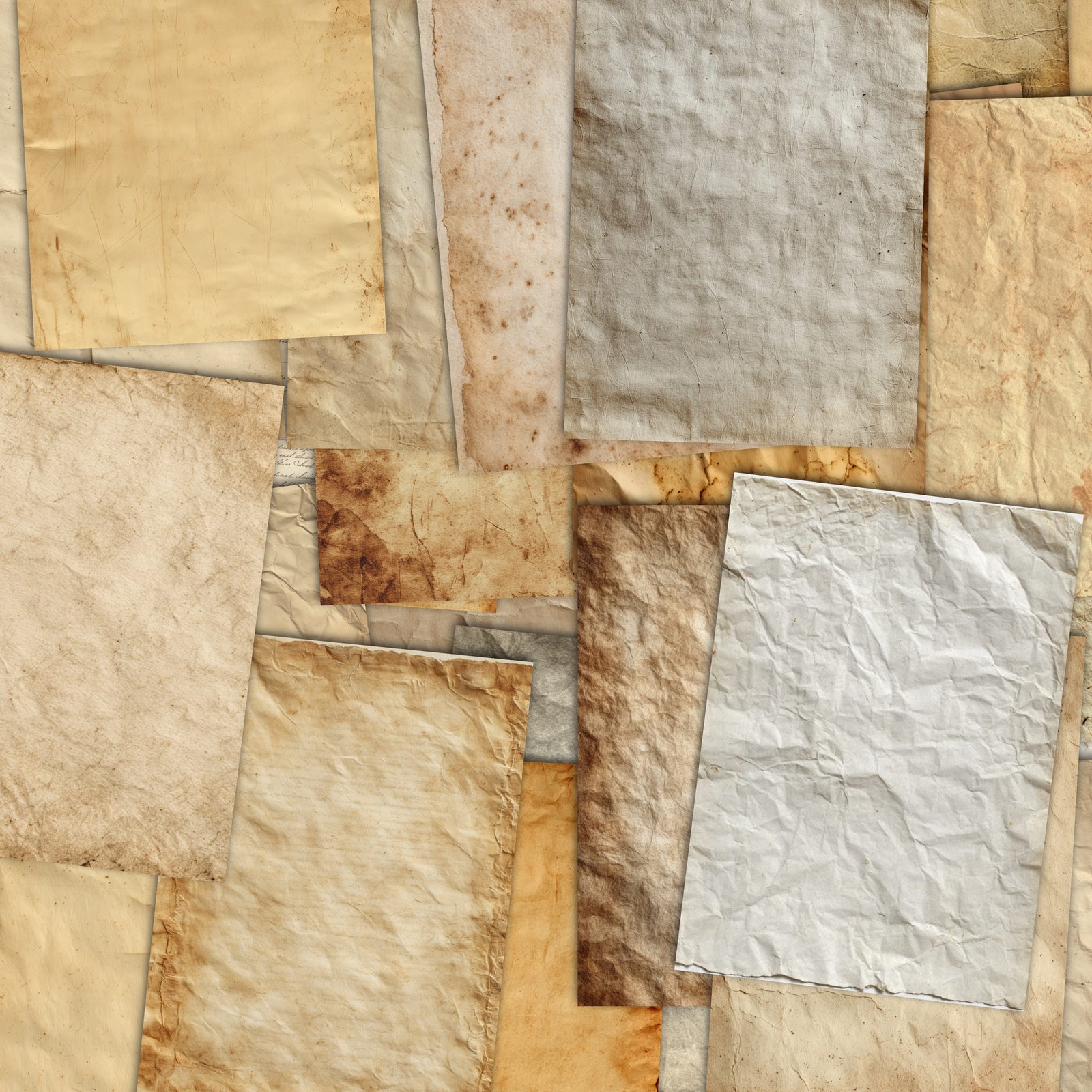 Aged and Textured Paper Digital Pack for Junk Journals