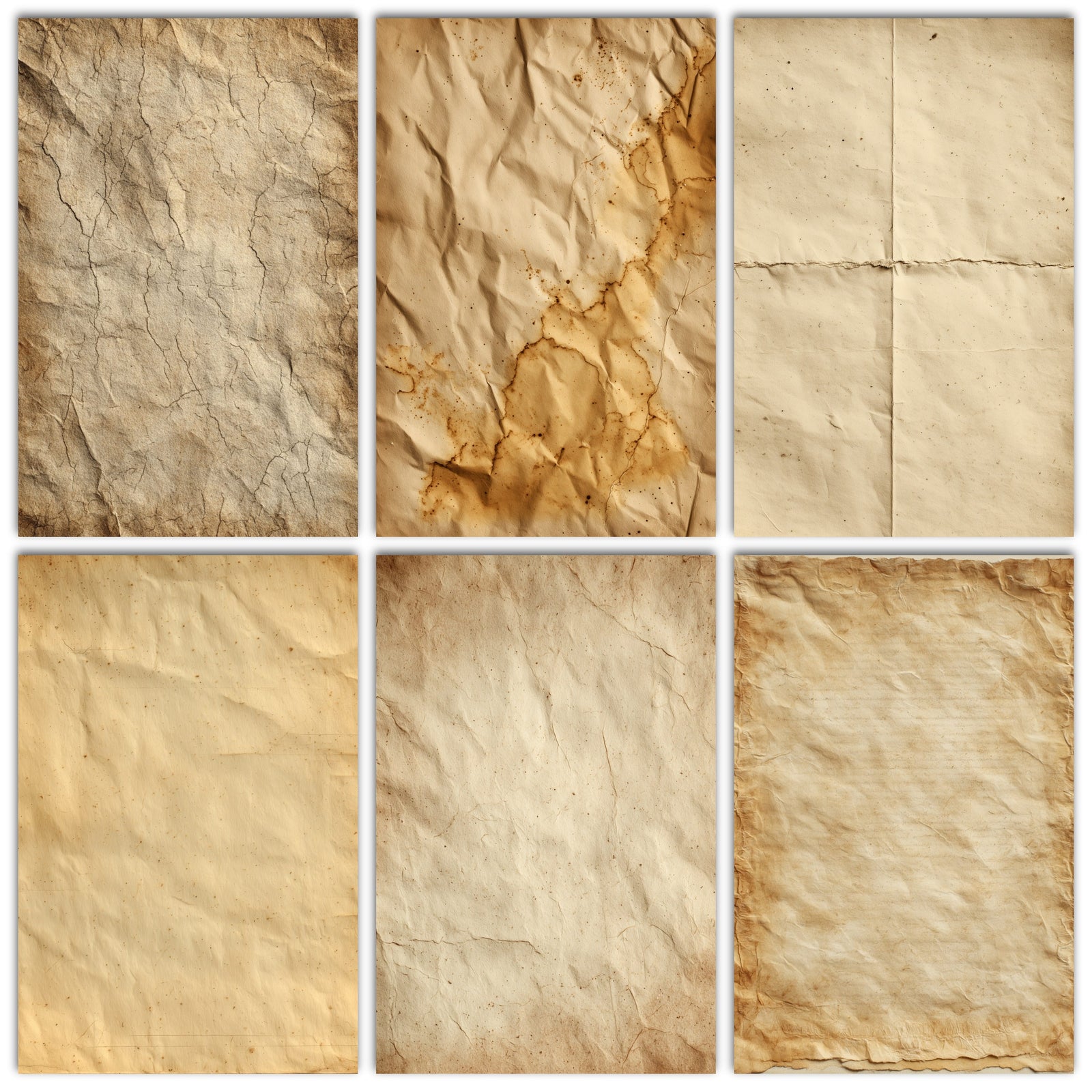 Aged and Textured Paper Digital Pack for Junk Journals