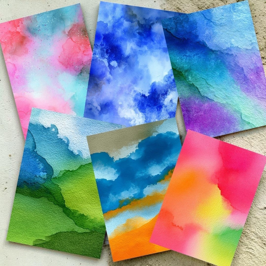 Watercolor Backgrounds Volume 01 - 12 Printable Digital Papers