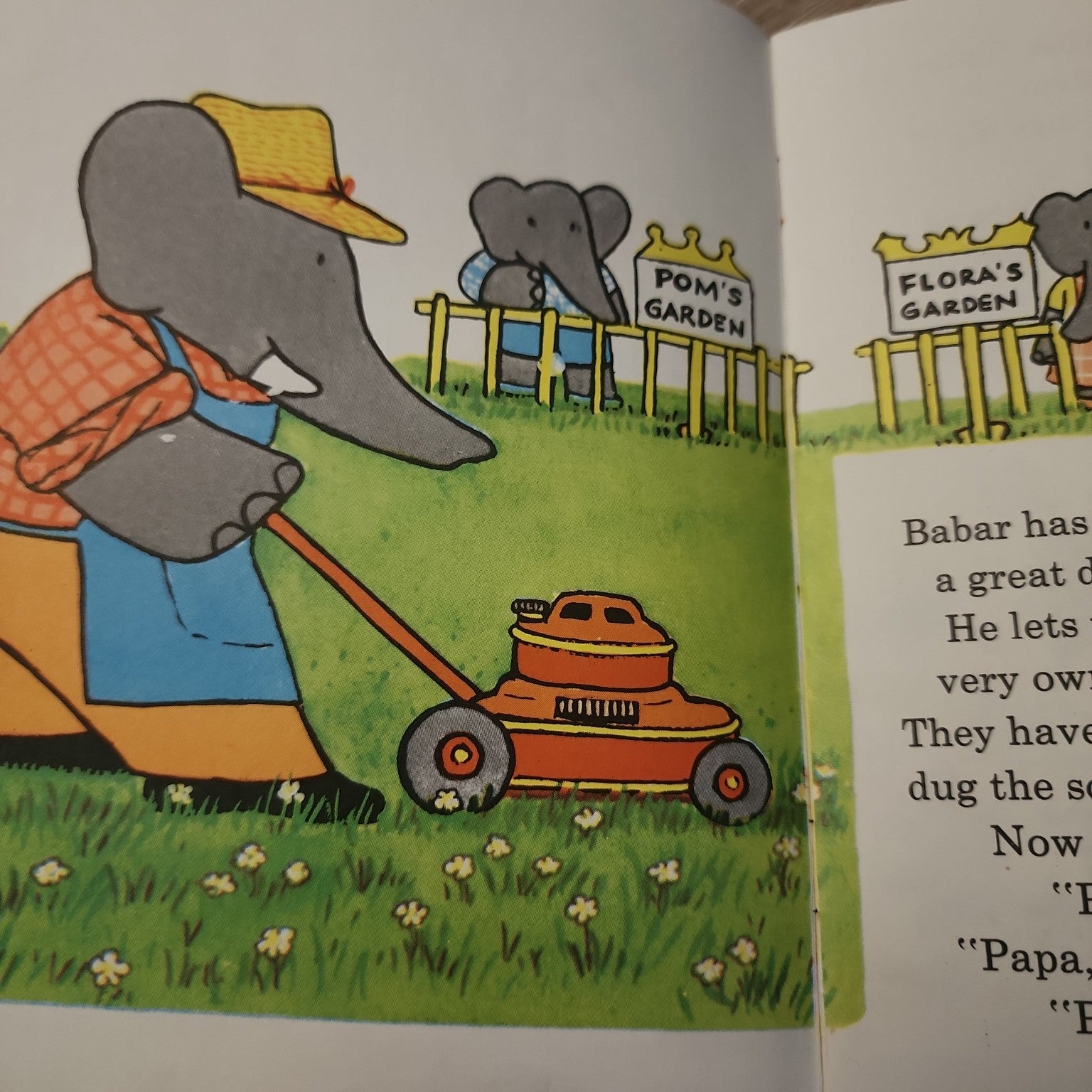 Babar the Gardener illustrated interior page