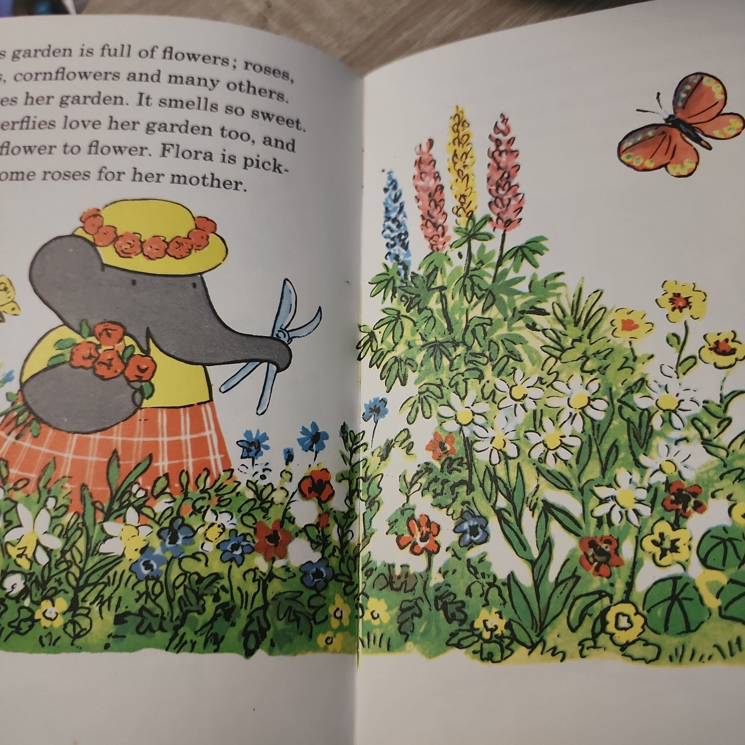 Babar the Gardener illustrated garden page