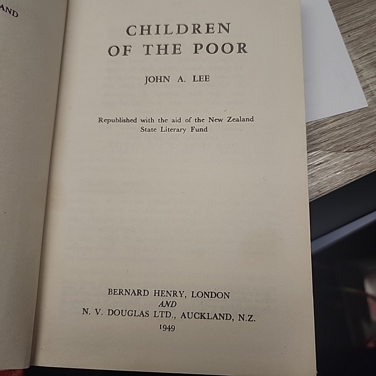 Children of the Poor by John A. Lee title page