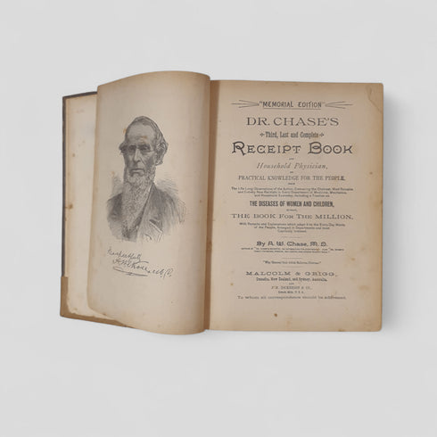 Dr. Chase's Third, Last and Complete Receipt Book Memorial Edition by A.W. Chase M.D. - Books Worth Keeping