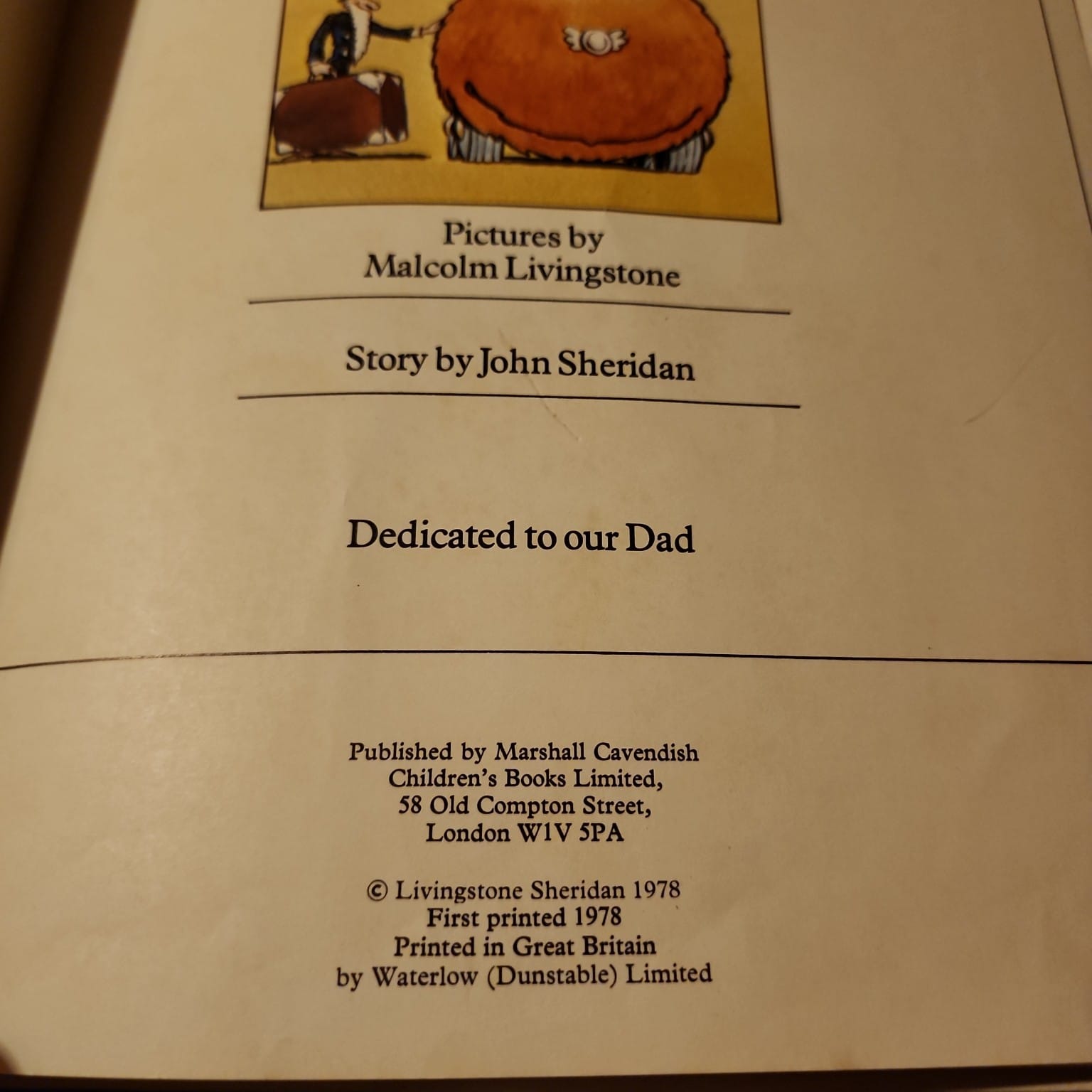 Eric and the Lost Planes copyright page showing Marshall Cavendish, first printed 1978
