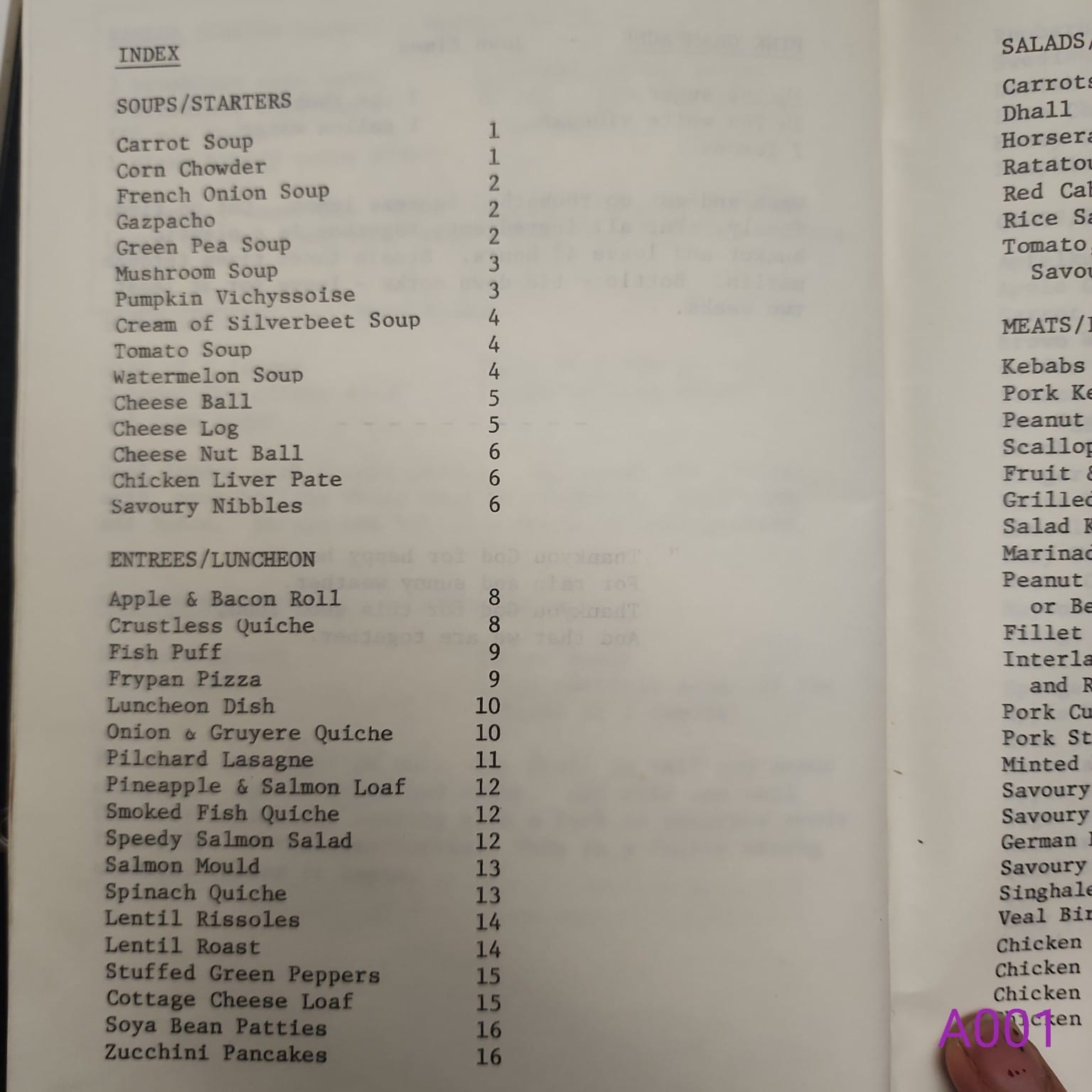 From the Parish Pantry index page soups starters entrees luncheon