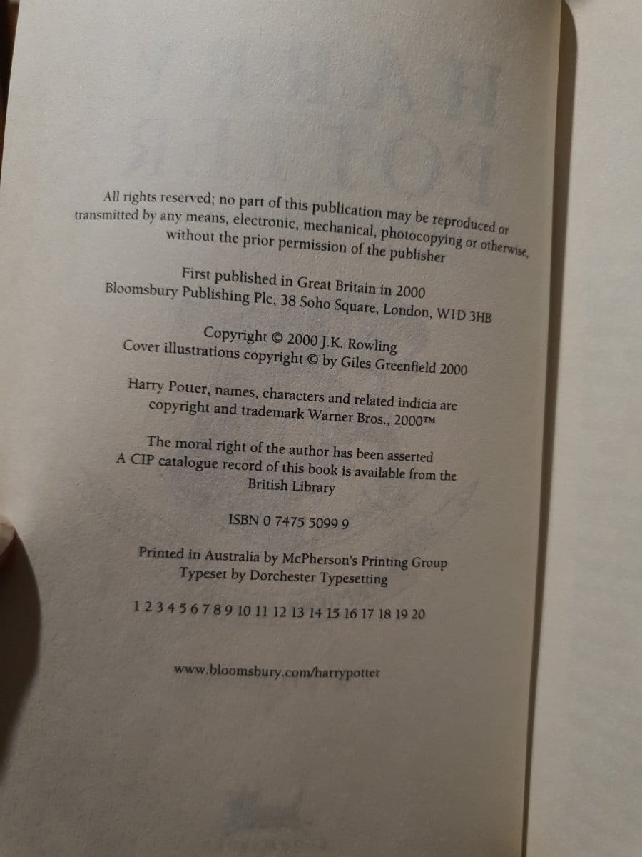 Harry Potter and the Goblet of Fire by J.K. Rowling Aus First Edition First Printing - Books Worth Keeping