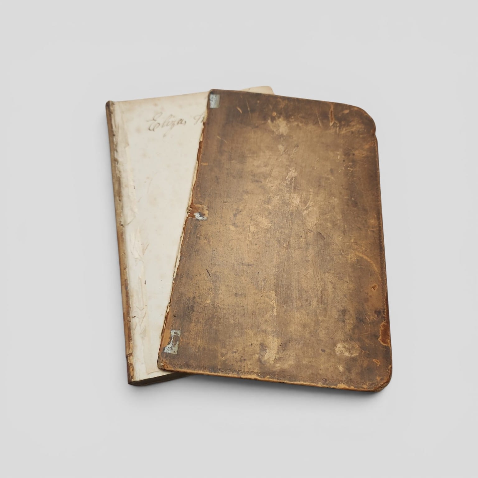 The Housekeeper's Instructor antique cookbook with detached leather cover