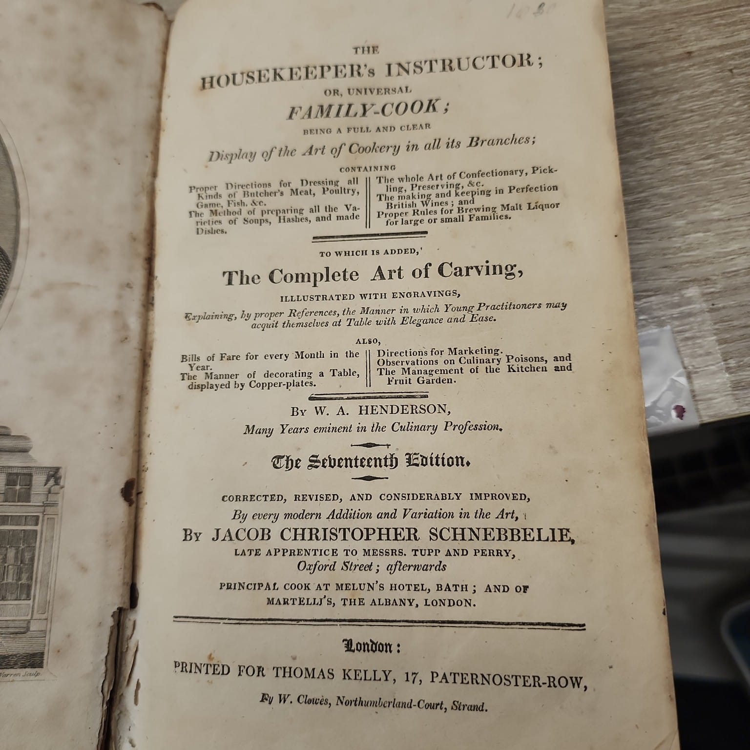 Close-up of the title page of The Housekeeper's Instructor, seventeenth edition
