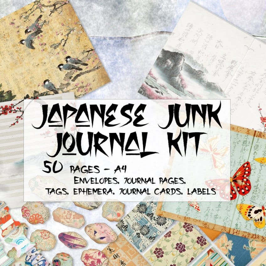 Huge Japanese Theme Digital Junk Journal Kit (A4) - Books Worth Keeping