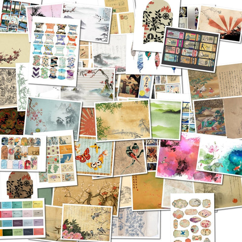 Huge Japanese Theme Digital Junk Journal Kit (A4) - Books Worth Keeping