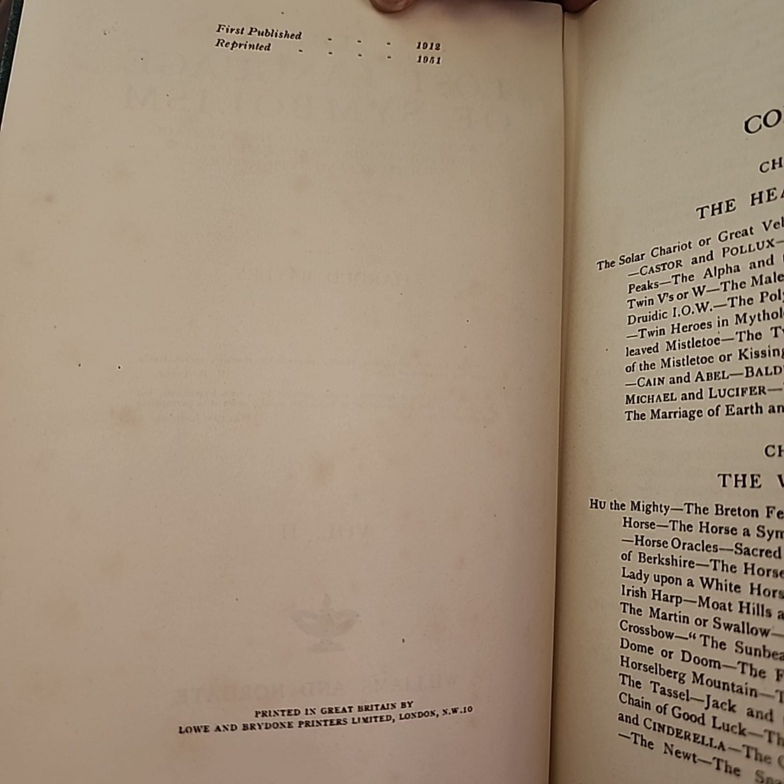 1951 reprint statement in The Lost Language of Symbolism Volume II by Harold Bayley