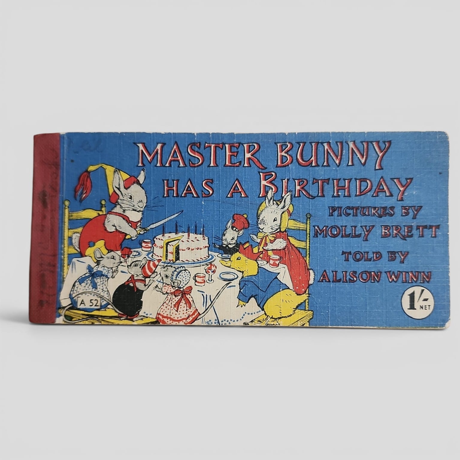 Master Bunny Has a Birthday by Alison Winn, illustrated by Molly Brett, vintage strip book cover