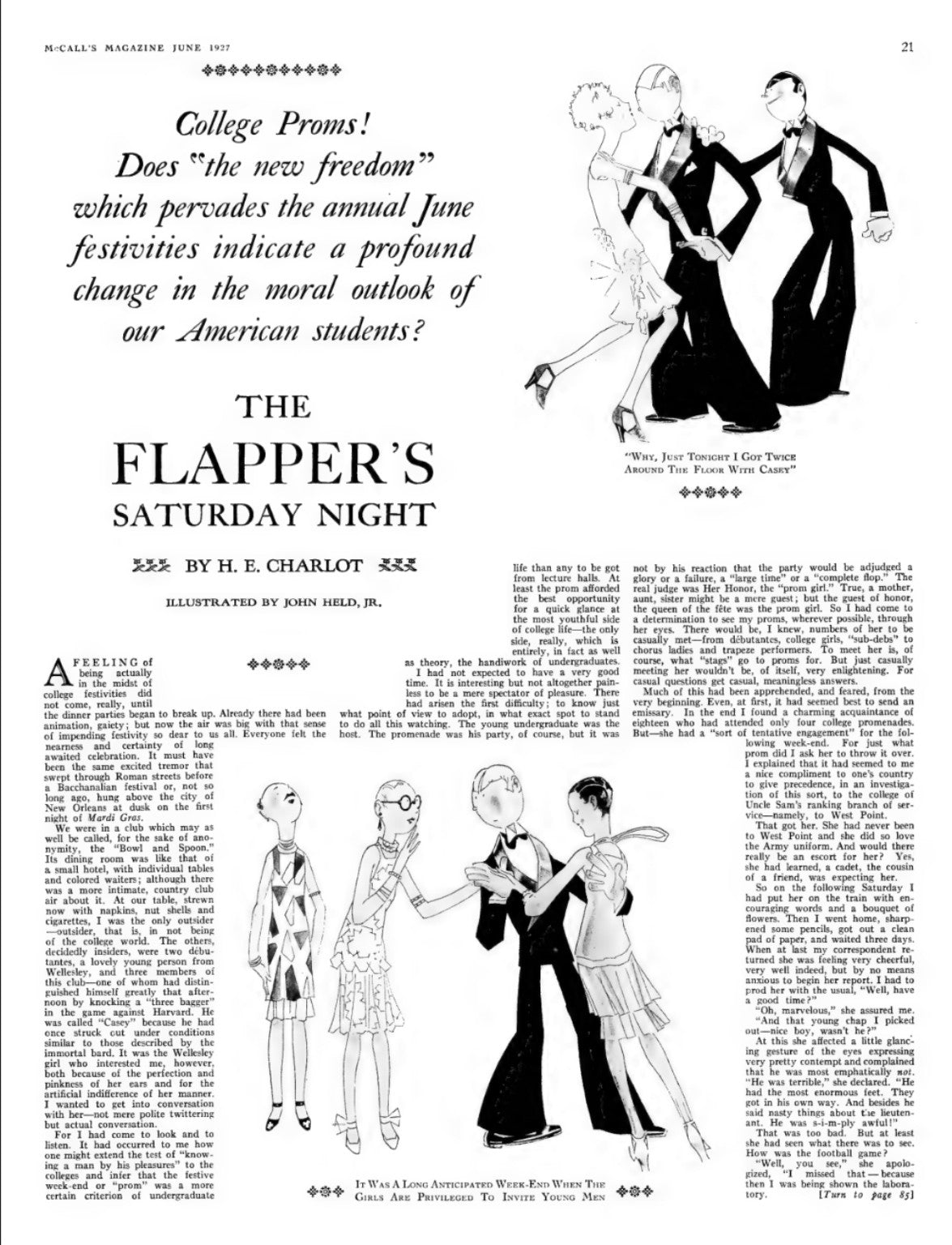 McCall's Magazine June 1927 The Flapper's Saturday Night article page