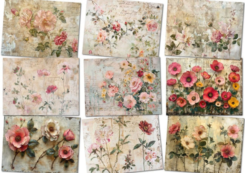 Moody Wildflowers - 52 Page Digital Paper Pack to Print at Home - Books Worth Keeping