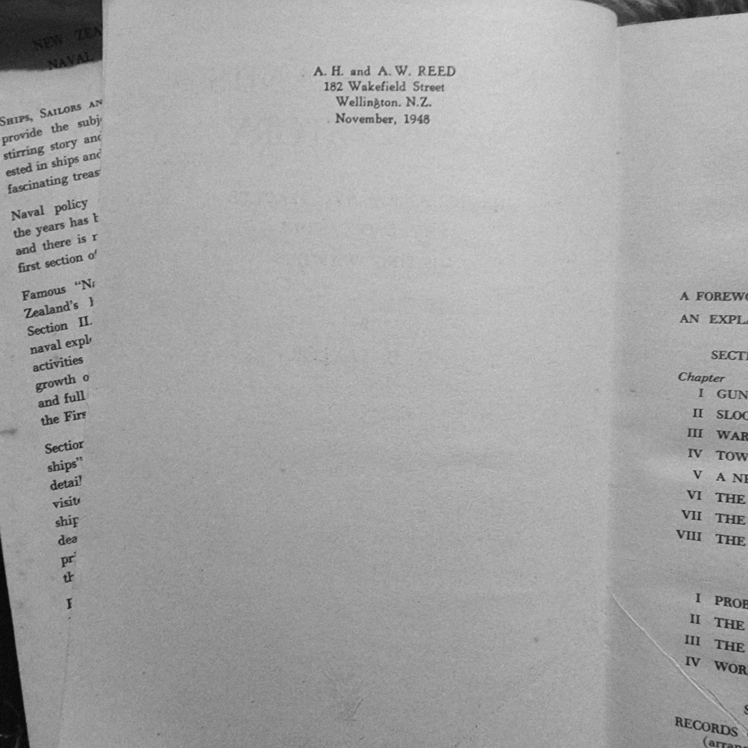 New Zealand's Naval Story by T. D. Taylor November 1948 A. H. and A. W. Reed publication page