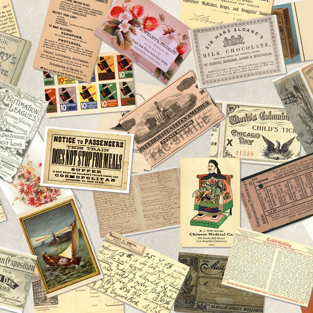 Vintage Ephemera Digital Collection for Junk journals, Scrapbooking, Card making, Decoupage