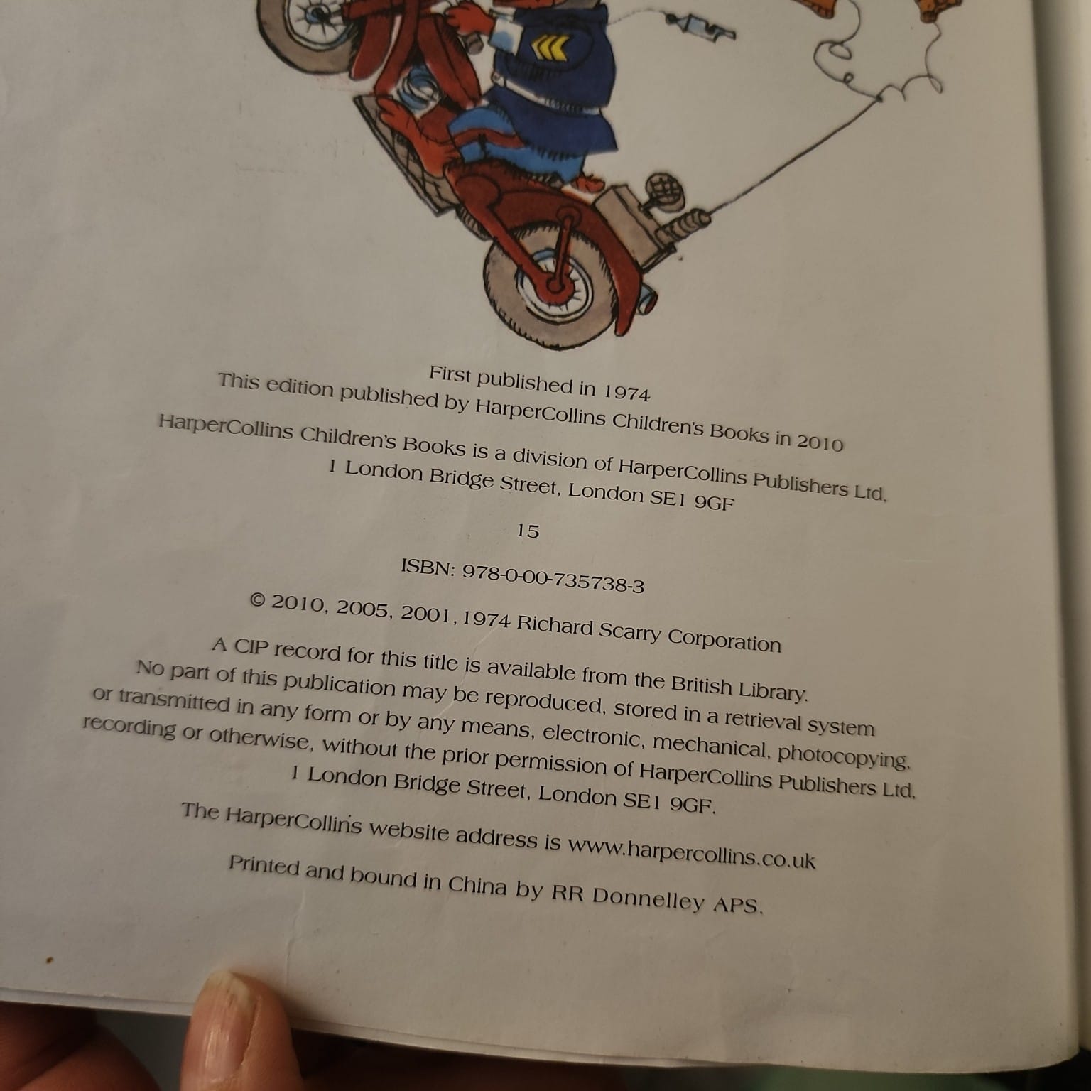 Copyright page showing ISBN 9780007357383