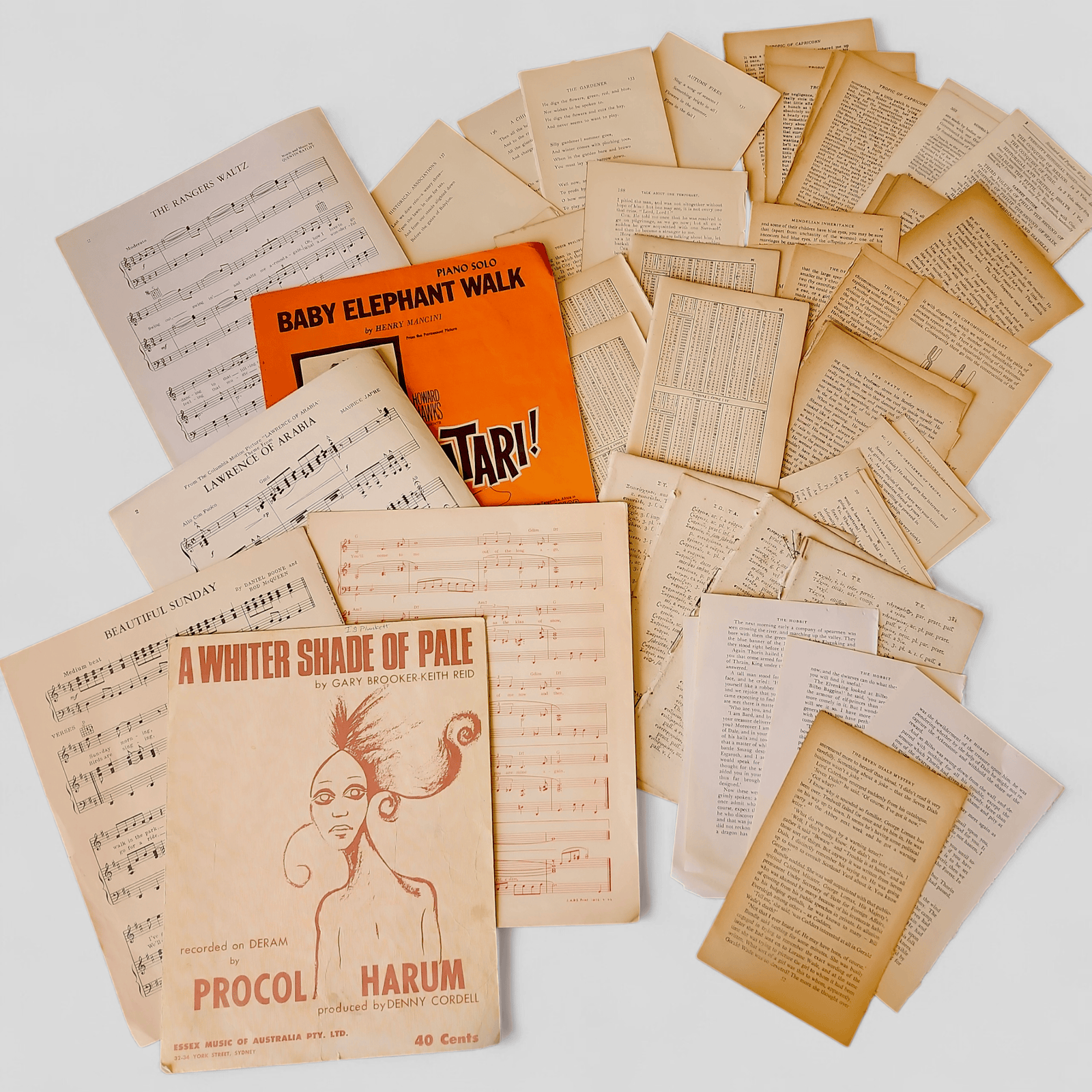 100 Old Book Pages & Vintage Sheet Music - For Junk Journals, Scrapbooking, Collage & Paper Craft