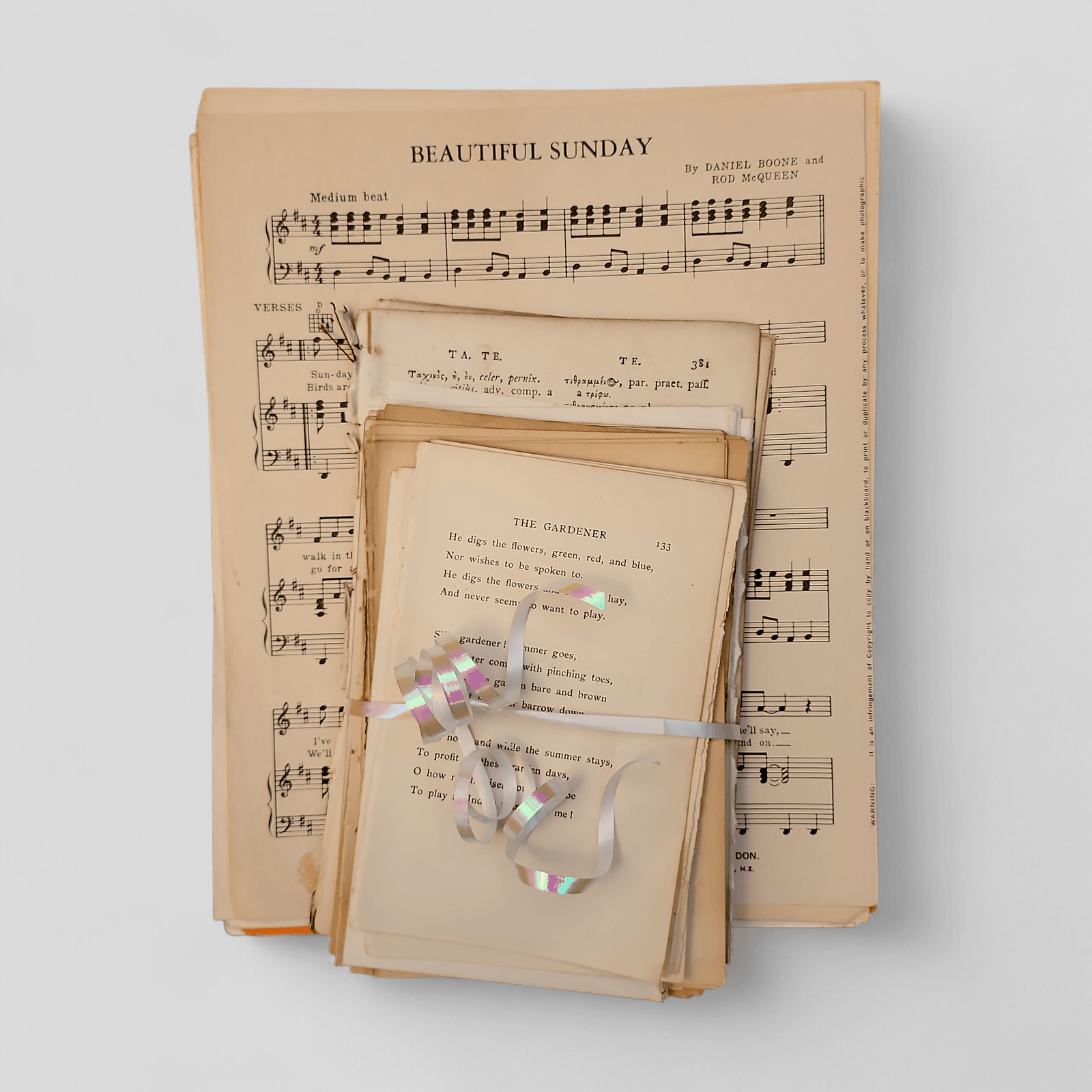 100 Old Book Pages & Vintage Sheet Music - For Junk Journals, Scrapbooking, Collage & Paper Craft