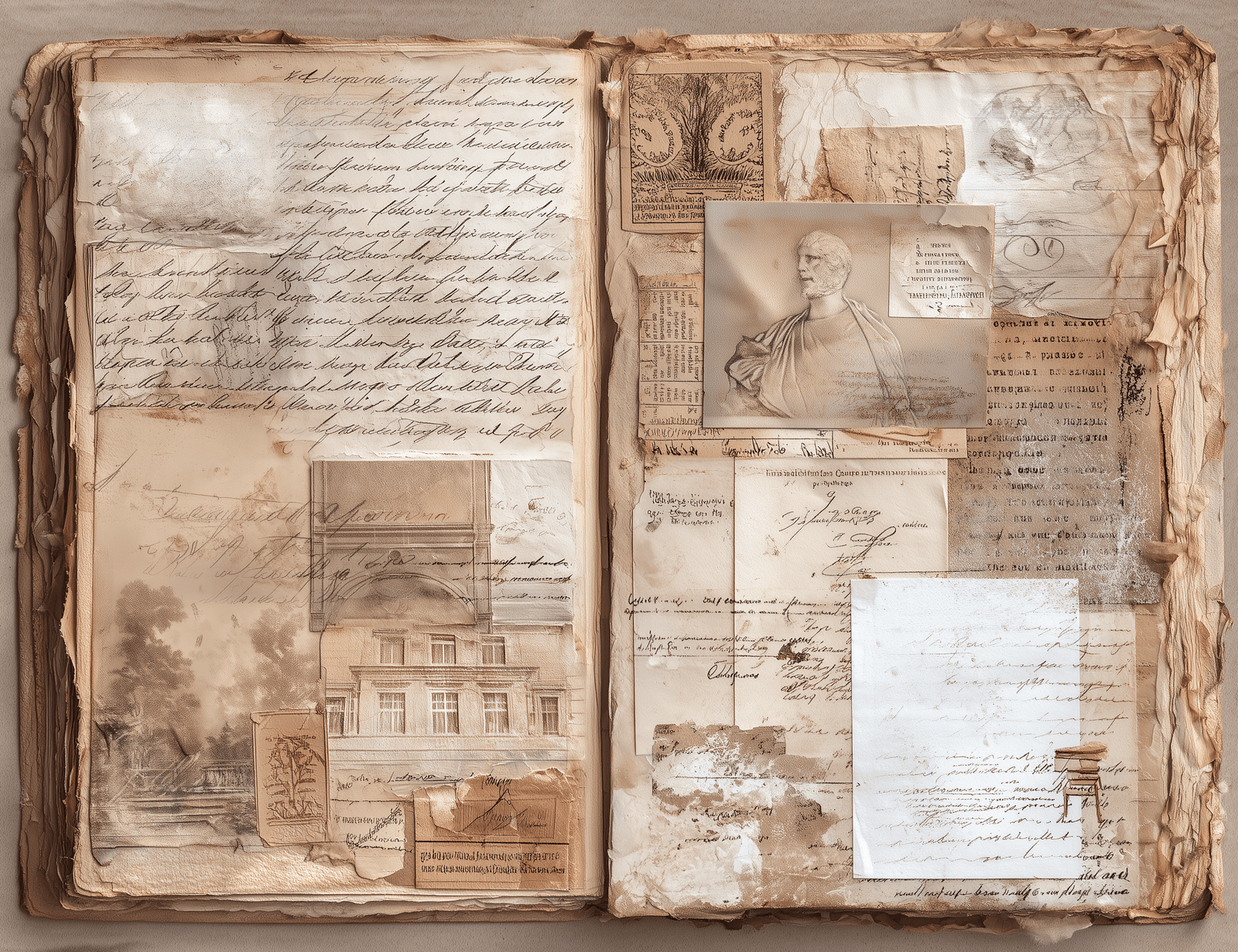 Aged and Textured Paper Digital Pack for Junk Journals