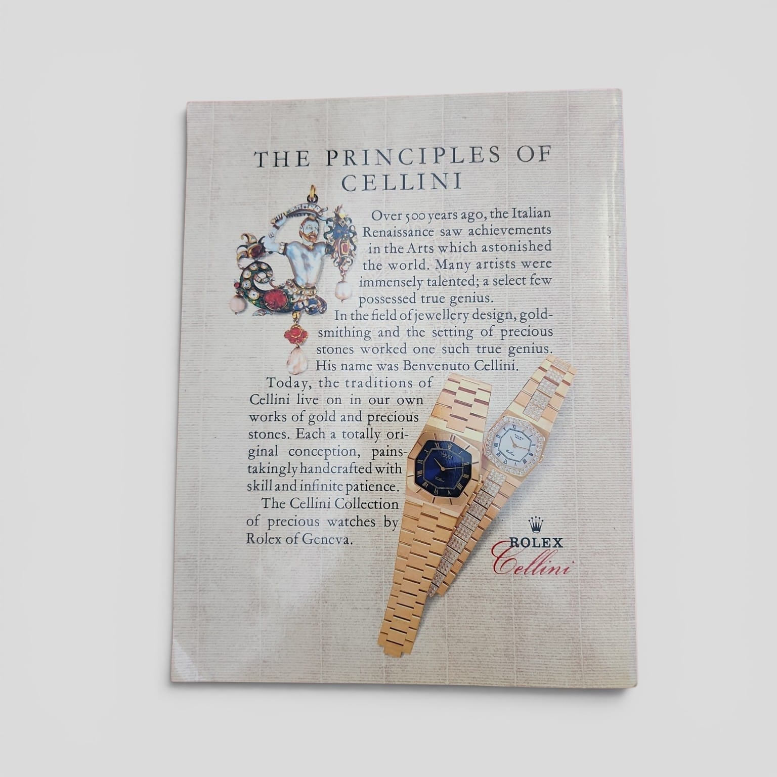 Rolex Cellini advertisement in The Regent Magazine 1988
