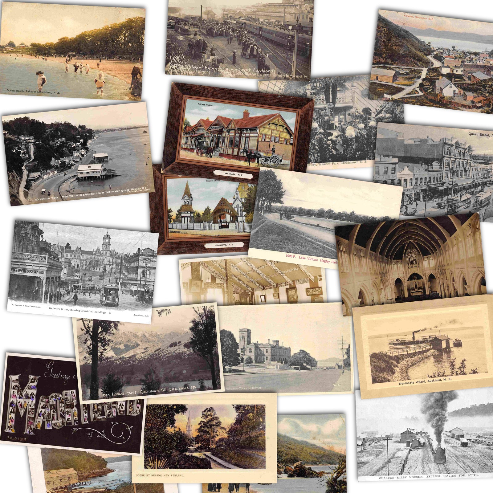 200 Vintage New Zealand Mini Postcards – Digital Download