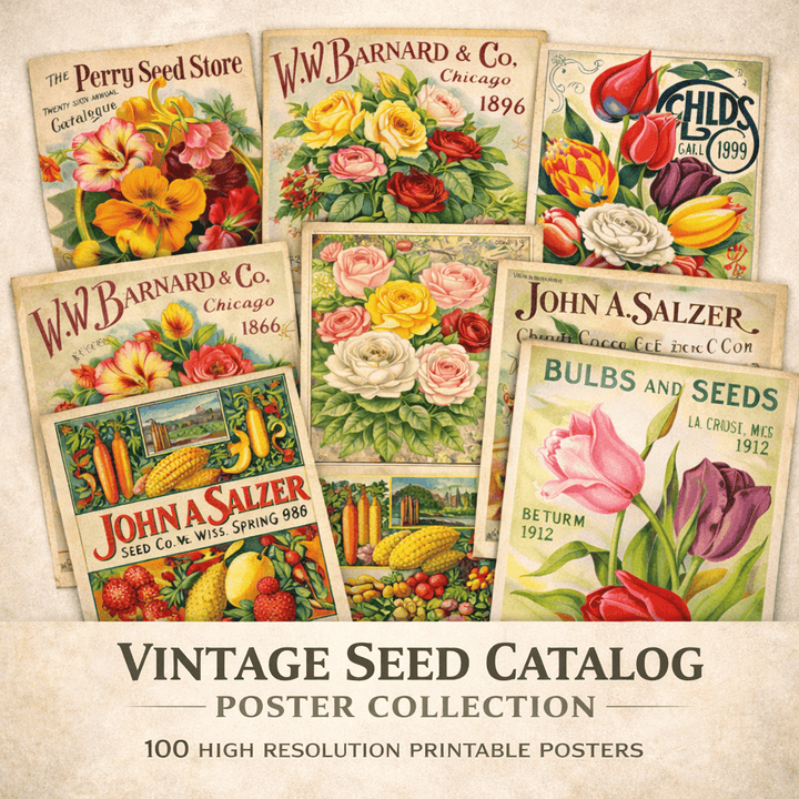 Vintage Seed Catalog poster collection digital download. 100 images, high resolution. — vintage seed catalogue poster preview
