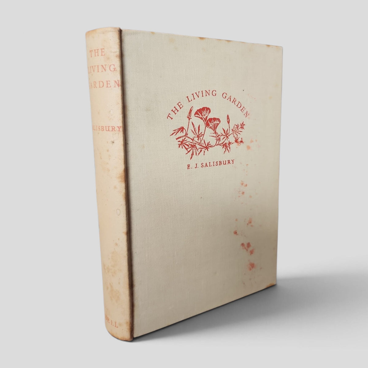 Front cover of The Living Garden by E. J. Salisbury — actual used copy.
