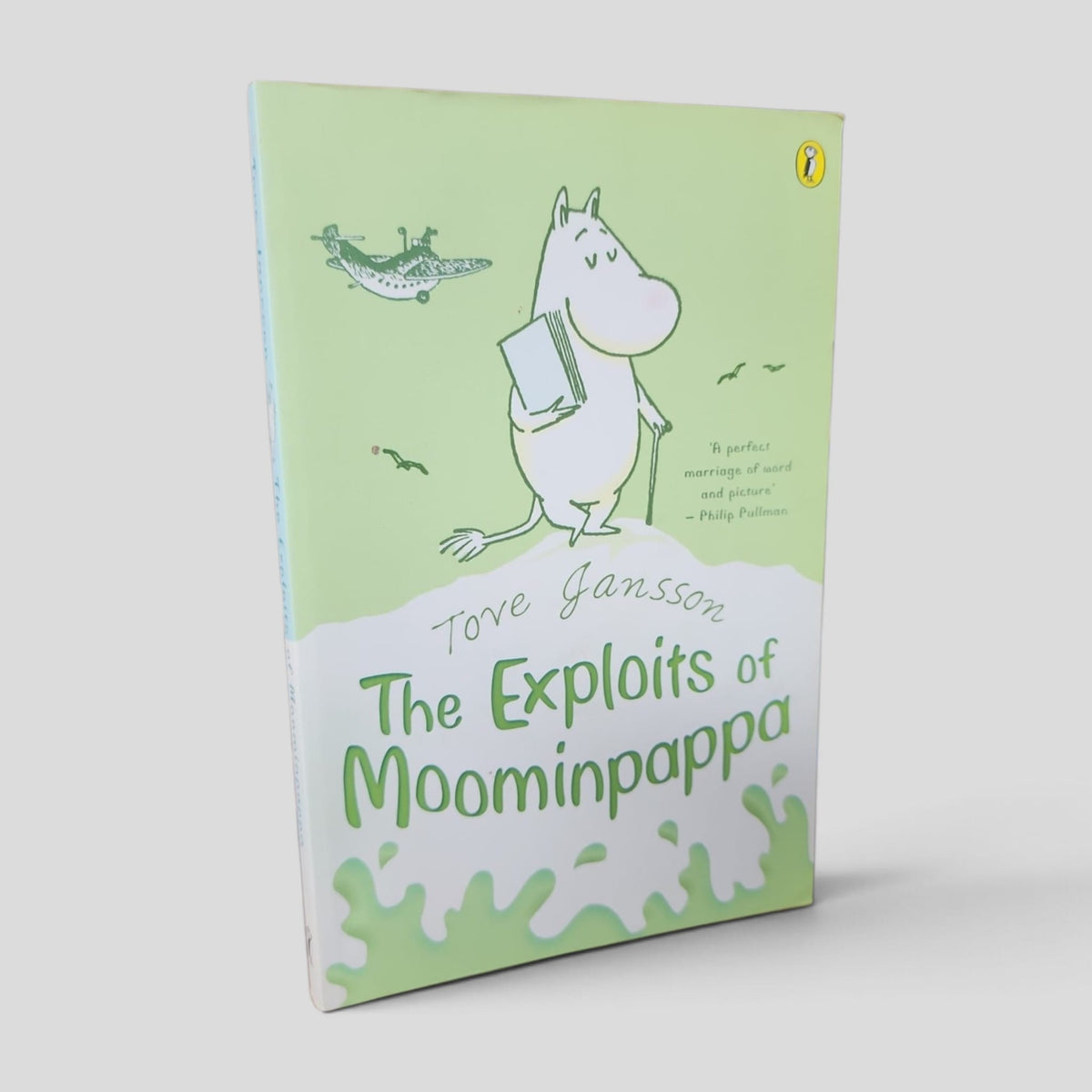 Front cover of The Exploits of Moominpappa by Tove Jansson — actual used copy.