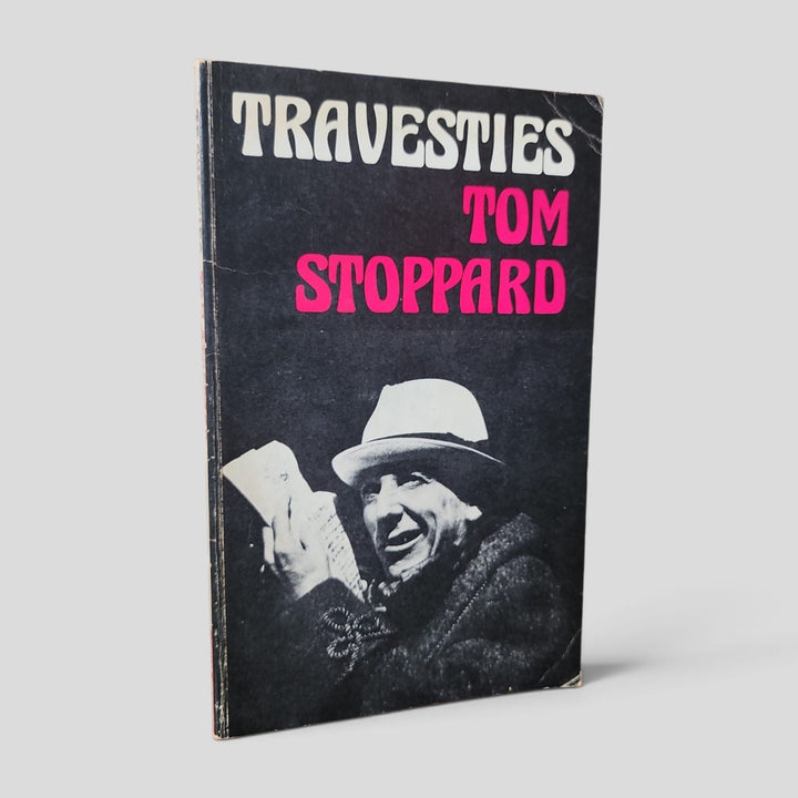 Front cover of Travesties by Tom Stoppard — actual used copy.