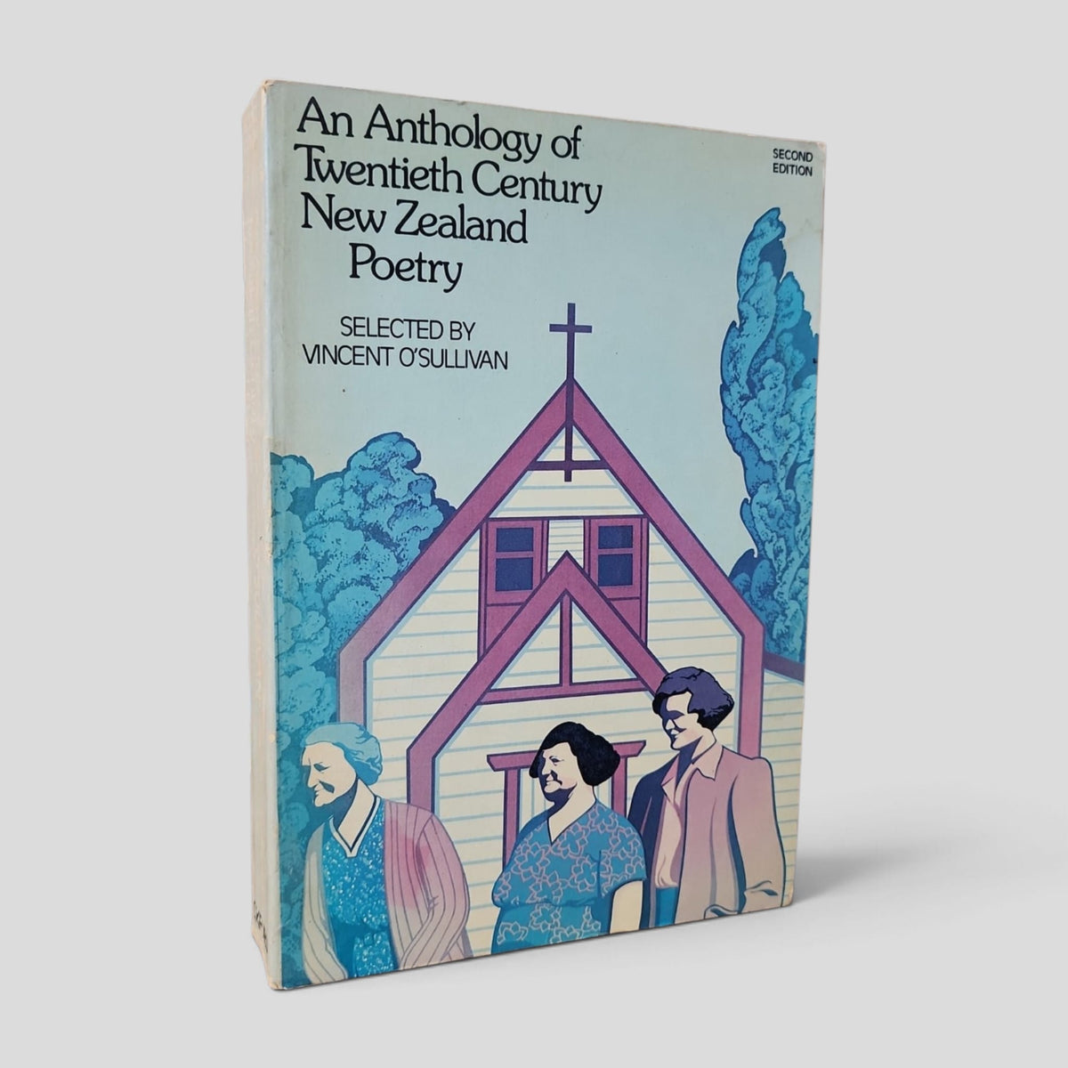 Front cover of An Anthology of Twentieth Century New Zealand Poetry by Vincent O'Sullivan — actual used copy.