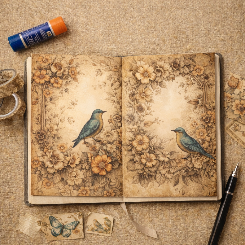 Sepia Dreams- 96 Page Printable Junk Journal Pages A4 Portrait