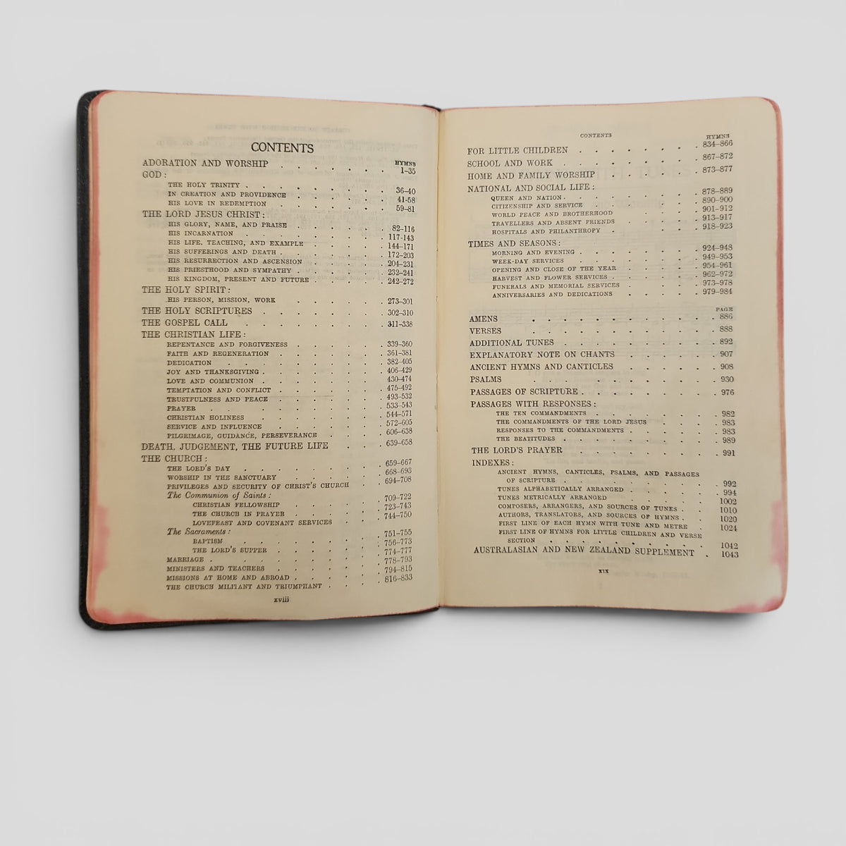 Methodist Leather Bound Vintage Hymn Book