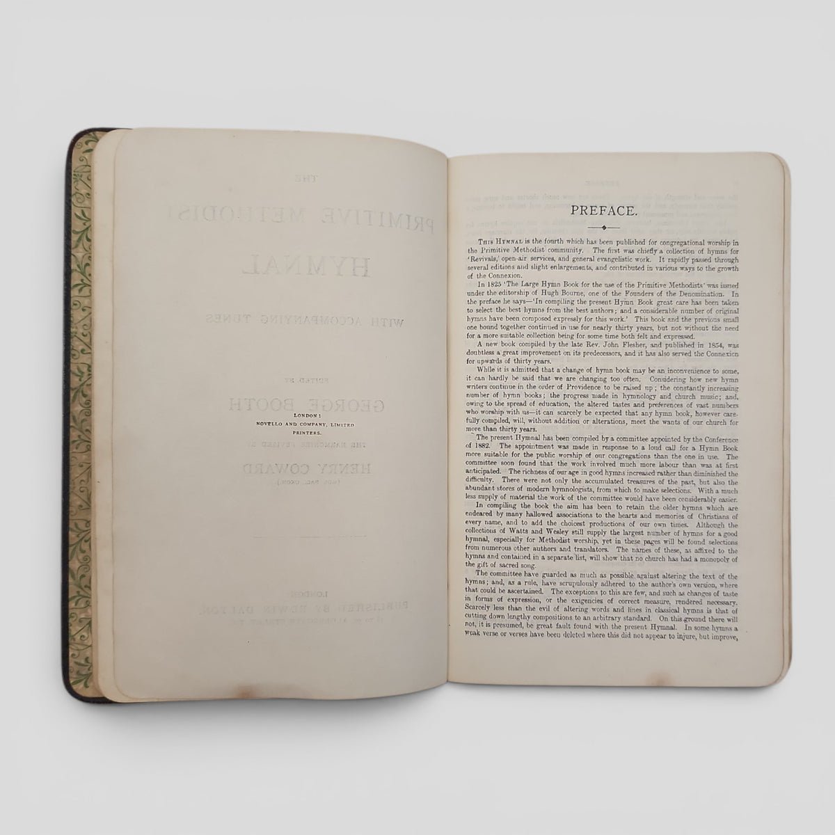 Vintage 1902 Leatherbound Primitive Methodist Hymnal with Accompanying Tunes