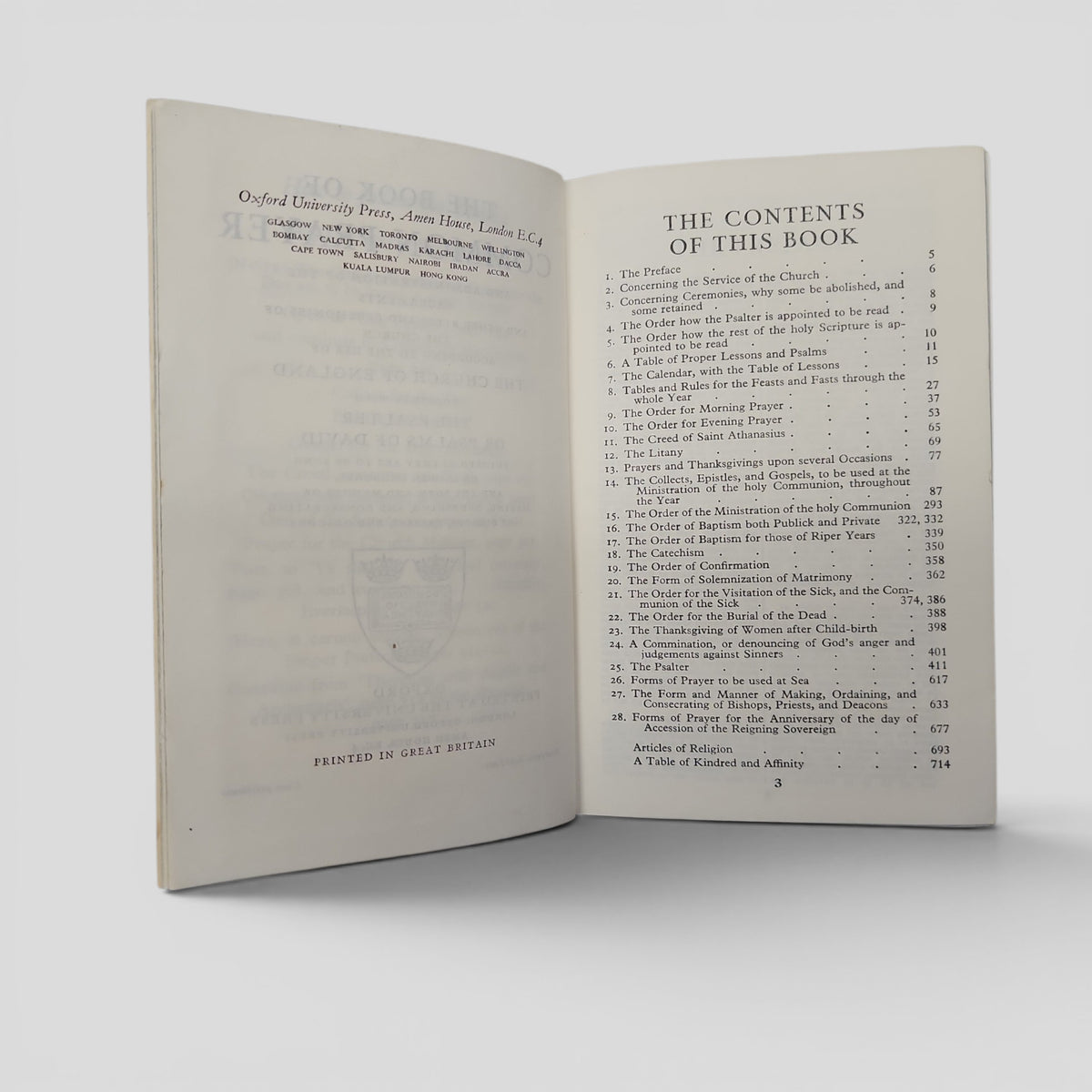 The Book of Common Prayer Oxford Edition