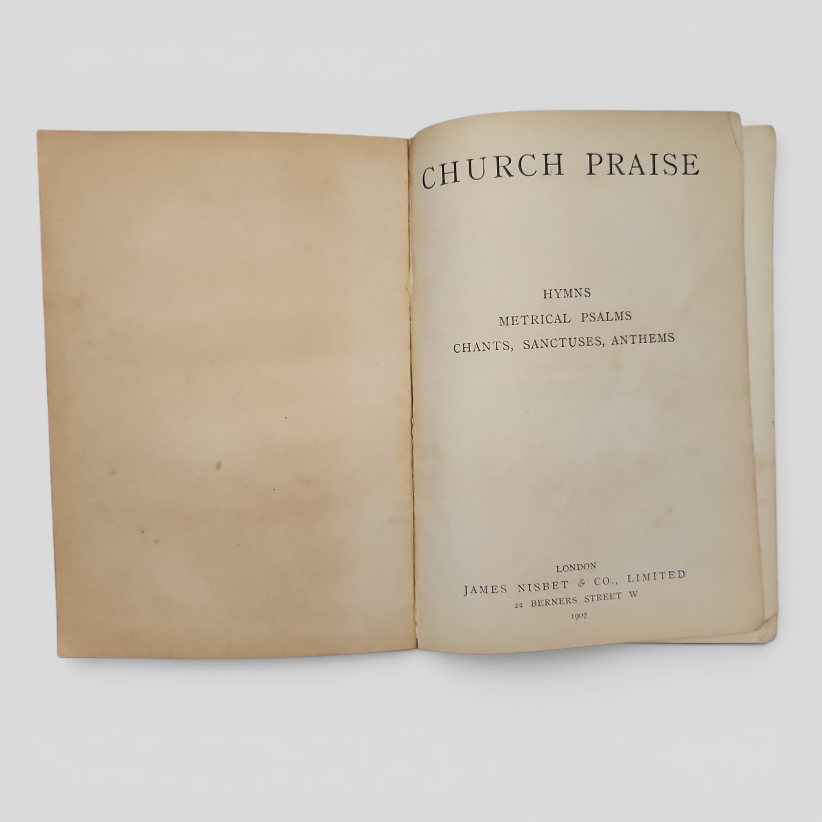Church Praise Hymns Psalms Anthems 1907