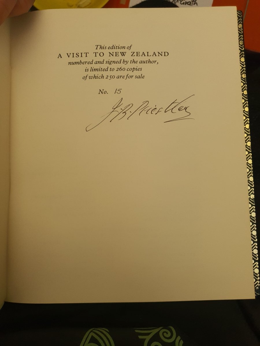 A Visit to New Zealand by J. B. Priestley Signed Limited Edition - Books Worth Keeping