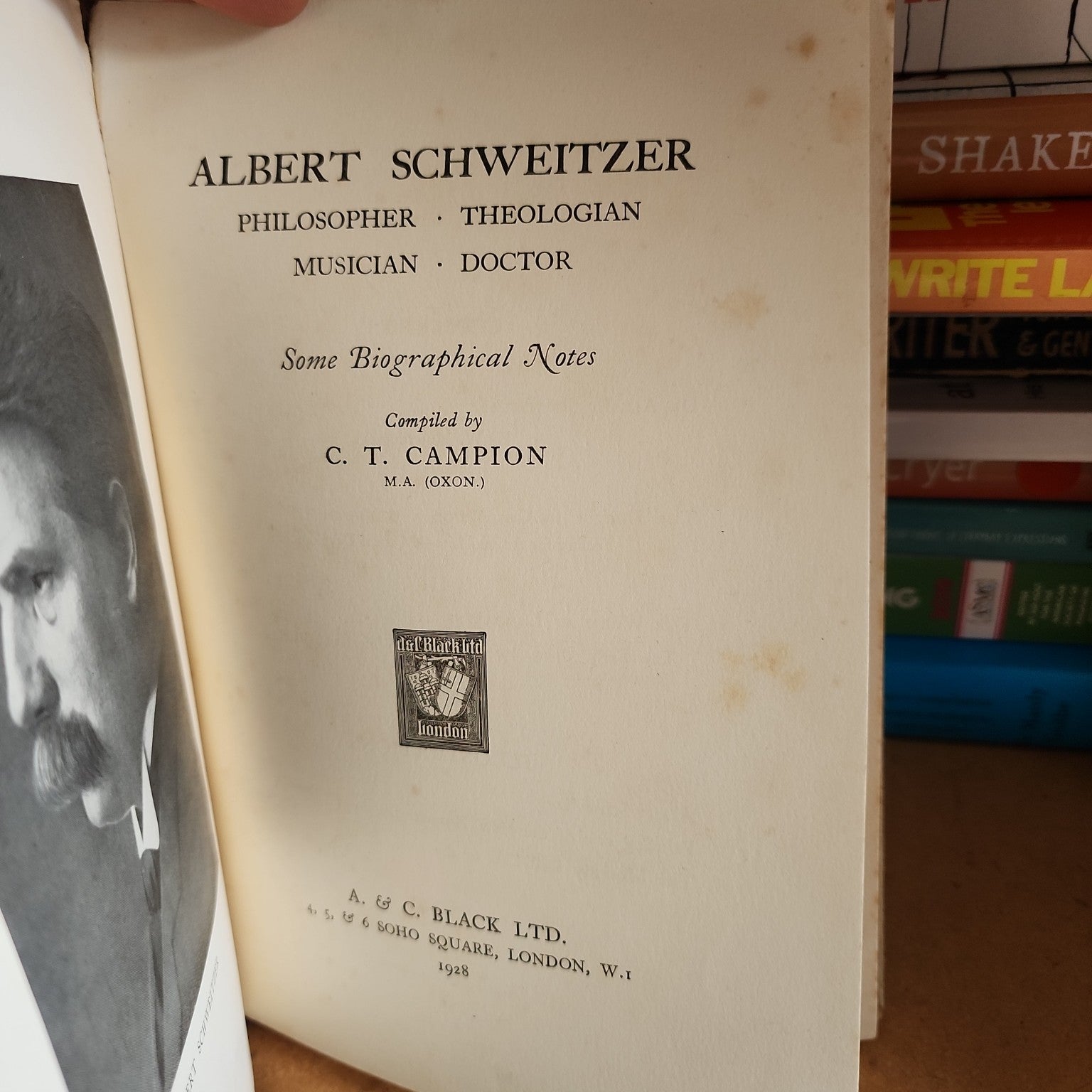 Albert Schweitzer by C. T. Campion - 1928 title page