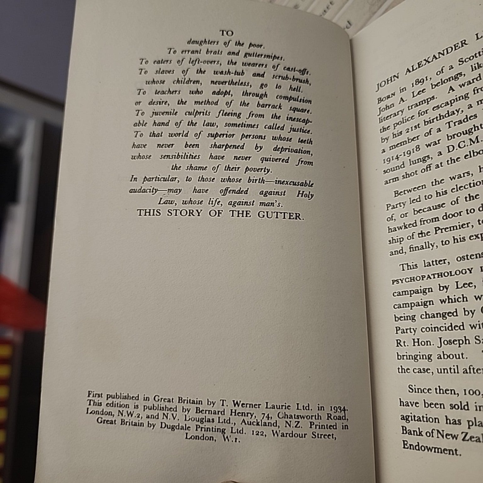 Children of the Poor by John A. Lee 1949 publication page