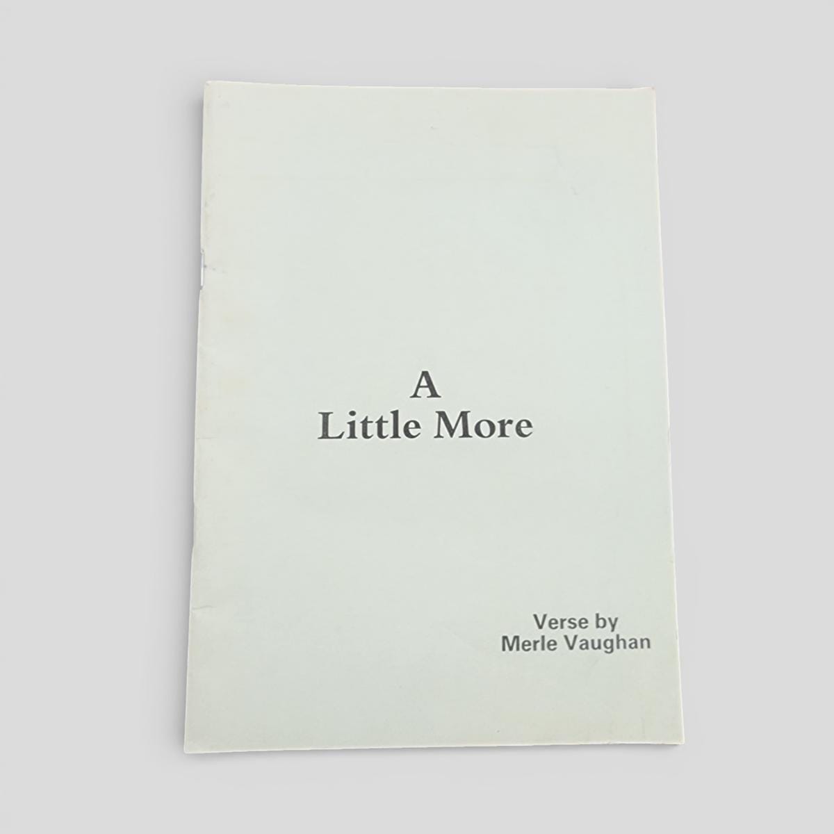 A Little More by Merle Vaughan - book cover
