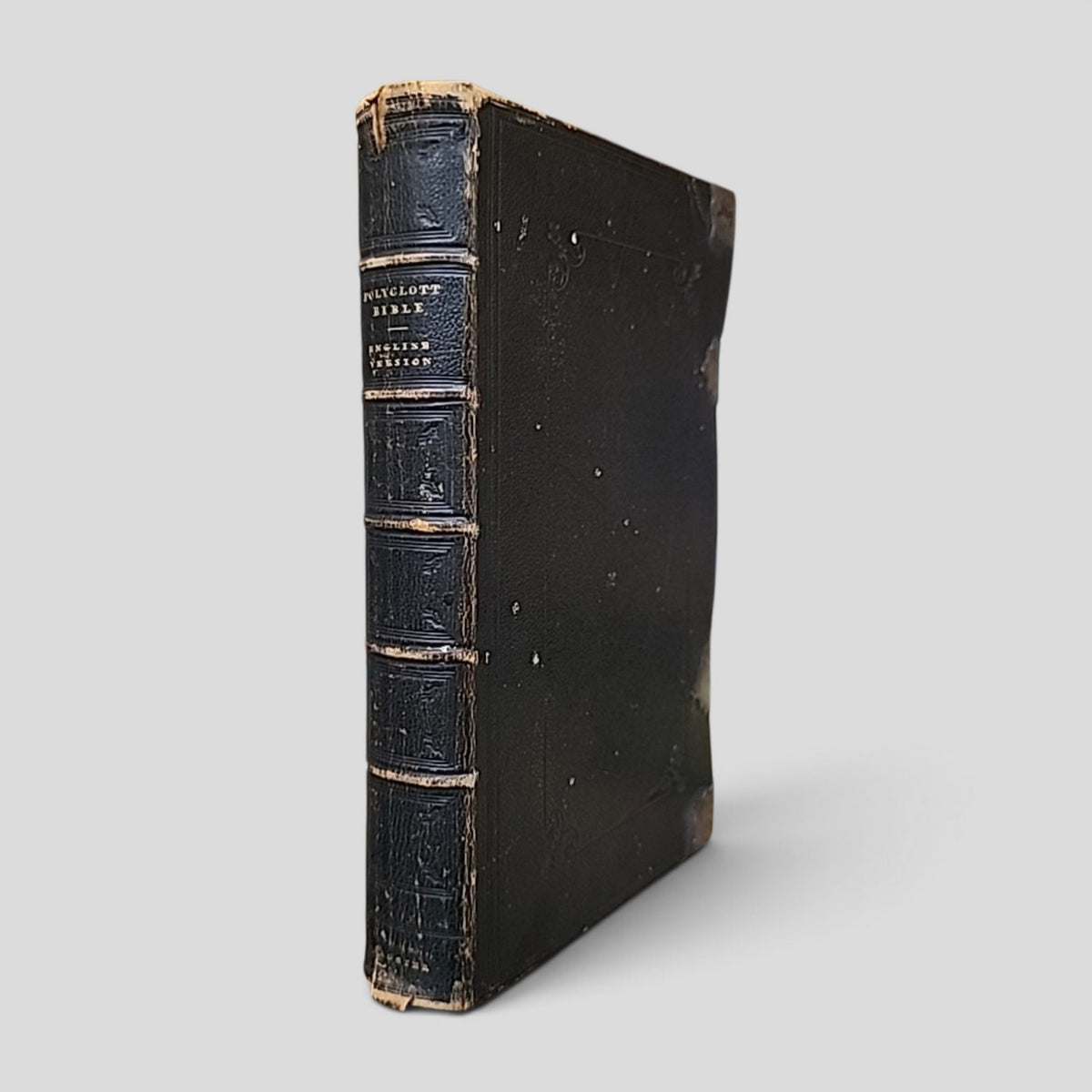 Antique English Version of the Polyglott Bible by Samuel Bagster, leather binding with metal clasps